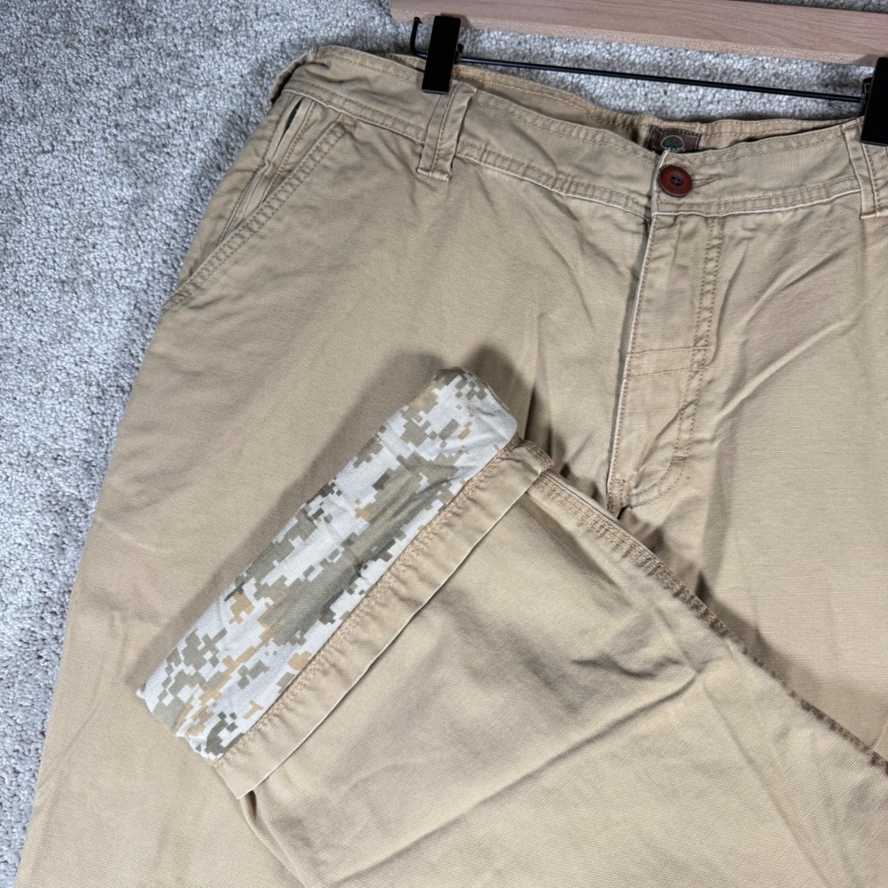 Redhead Men's 40x32 Camo Lined Khaki Canvas Carpenter Pants Utility Work